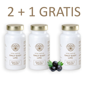 Acai-Kapseln, erhöhte Fettverbrennung - 2+1 Gratis Vital Natur