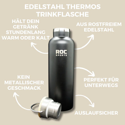 ROC Sports Edelstahl Thermos-Trinkflasche ROC Sports